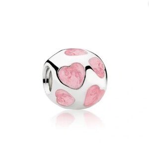 Pandora Love You Light Pink Enamel Sterling Silver Charm Bead  - 790543EN28